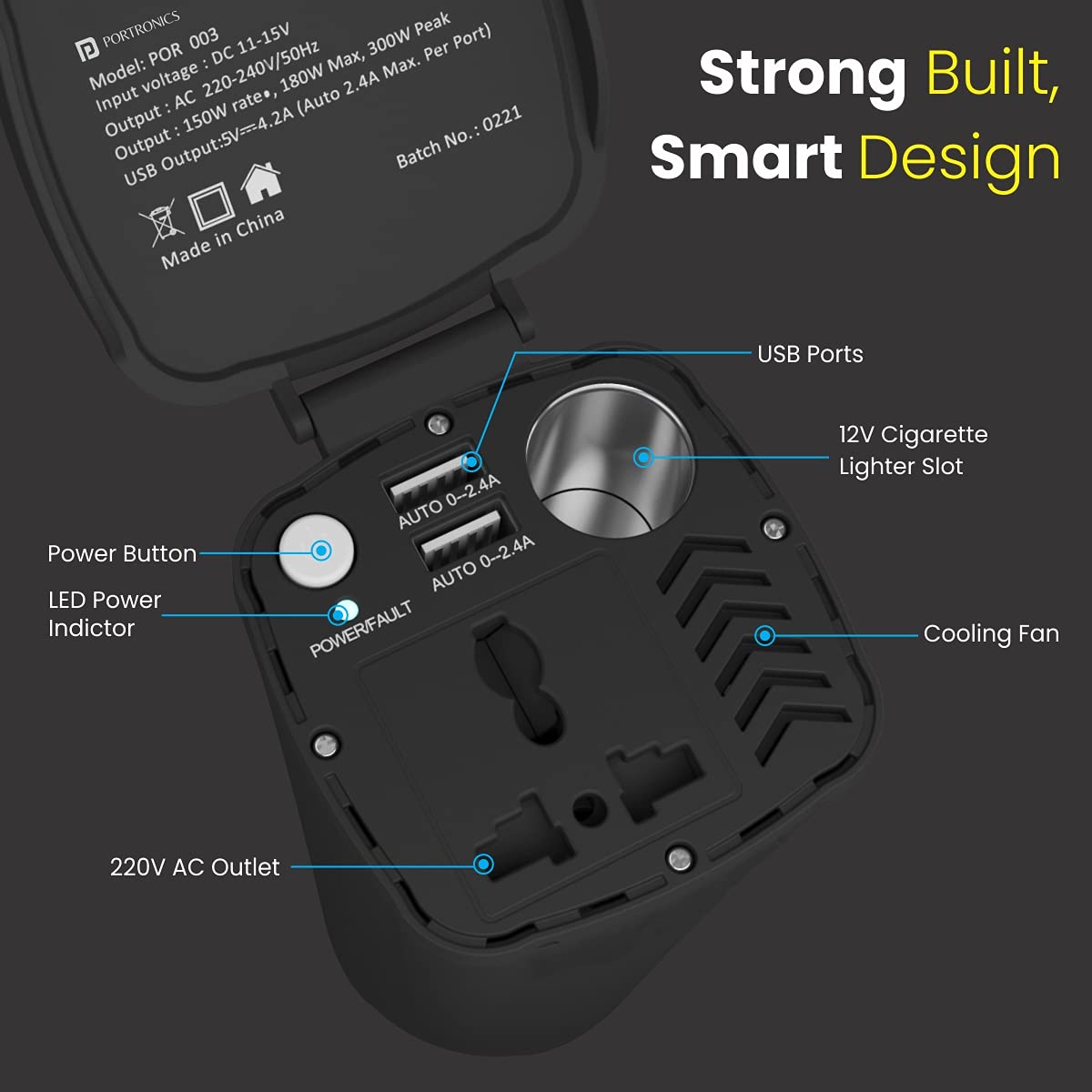 Portable power online outlet for car