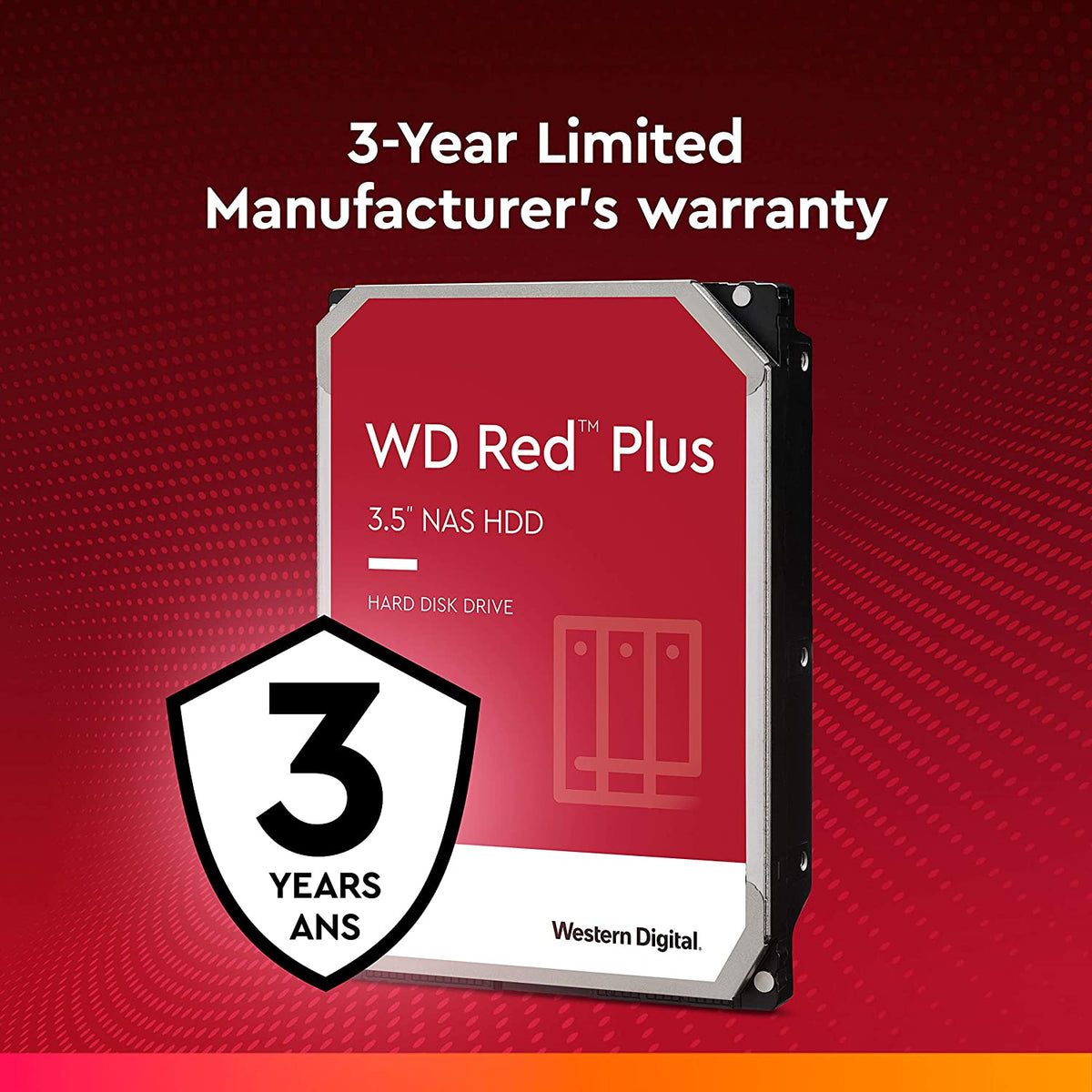 Western Digital Red Plus, SATA 6G, Intellipower, 3.5 inches - 12