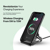 Portronics Freedom 15 Plus 15W Desktop Wireless Charger + Mobile Stand with Dual Coil, Aluminium Alloy