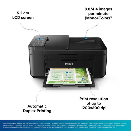 Canon Pixma E4570 All in One WiFi Ink Efficient Colour Printer with Fax & ADF, Print, Copy, Scan