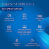 Dell Inspiron 7430 i3-1315U / 8GB LP DDR5 / 512GB SSD / Intel® Iris® Xe Graphics / WIN11 +MSO21 / BKLT KBD+FPR  / 14.0