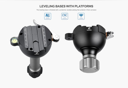 Leofoto YB-75MC Arca Type Leveling Base with Medium Handle for 75mm Bowl