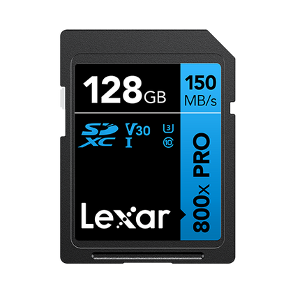 Lexar High Performance 800x Pro 128GB SDXC UHS-I U3 SD Card For Camera