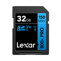 Lexar High Performance 800x Pro 32GB SDXC UHS-I U3 SD Card For Camera