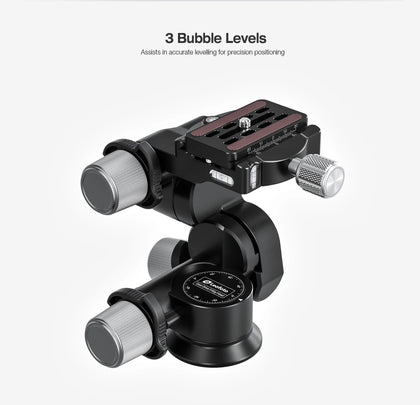 Leofoto GW-01 3 Way Geared Head with QR Plate