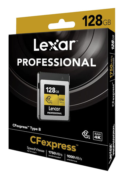 Lexar Professional 128GB CFexpress Type B Read Upto 1750MB/s Gold Series Card