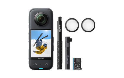 Insta360 X3 Creator Edition Kit (X3 Action Camera+ X3 Sticky Lens Guards+ X3 Battery+ Bullet Time Bundle Accessory) 5.7K 360 Capture,Optical Zoom 3X 72MP