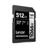 Lexar Professional 512GB 1066x SDXC UHS-1 SD Card For Camera V30 LSD10660512G-BNNNG