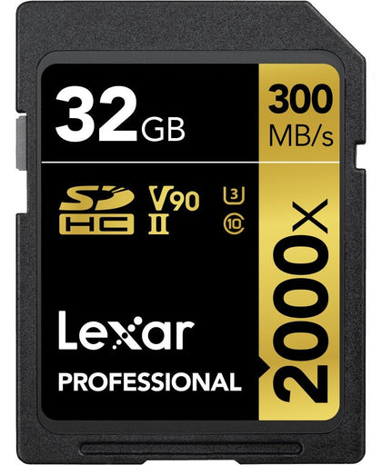 Lexar Professional 2000x 32GB SDHC UHS-II SD Card For Camera LSD2000032G-BNNNG