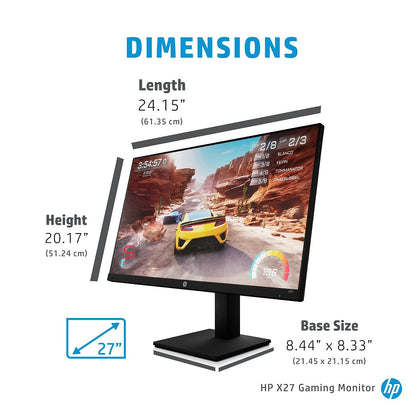 HP X27 Full HD IPS Panel Monitor 165Hz Gaming Monitor HDMI,Display Port