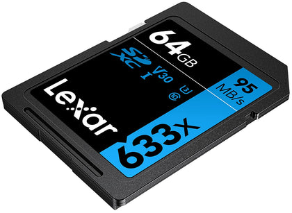 Lexar Professional 633x 64GB MicroSDHC UHS-1 wAdapter LSDMI64GBB633A