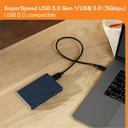 WD My Passport 5TB Portable Hard Disk Drive USB3.0 & Type C USB Adapter For Mac